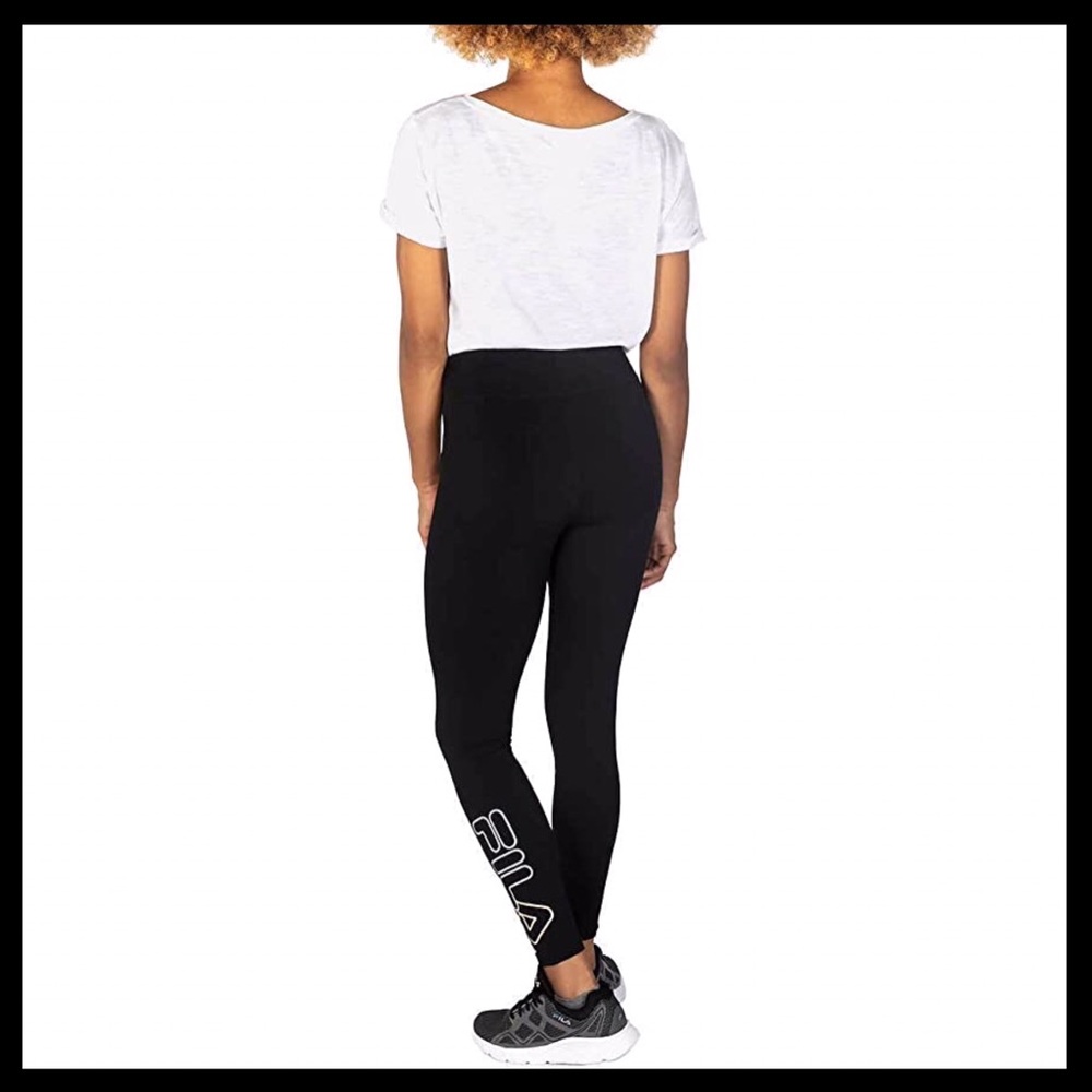 FILA Women’s Cotton Leggings Black - Picture 3 of 6